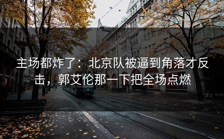 主场都炸了：北京队被逼到角落才反击，郭艾伦那一下把全场点燃  第1张