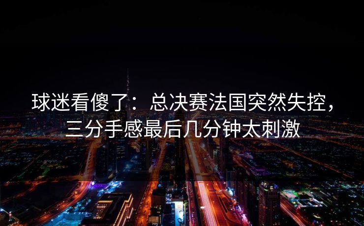 球迷看傻了：总决赛法国突然失控，三分手感最后几分钟太刺激  第1张