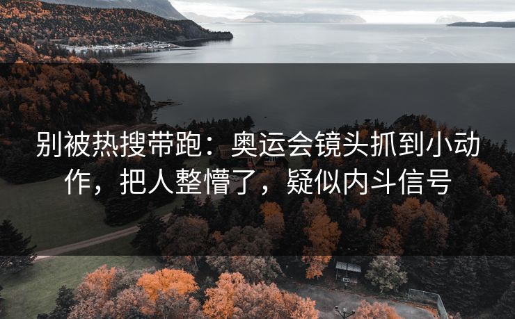 别被热搜带跑：奥运会镜头抓到小动作，把人整懵了，疑似内斗信号  第1张
